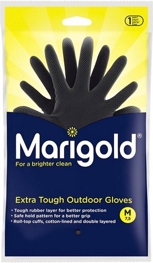 Huishoudhandschoen Marigold Outdoor zwart medium - 6 stuks