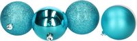 Atmosphera Kerstballen - 5ST - turquoise - glans en mat - 5 cm - kunststof