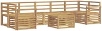 vidaXL - Buiten - bank - set - 8 - st - Wit - Massief - Acacia - Hout