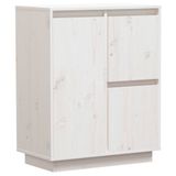 vidaXL Dressoir 60x34x75 cm Massief Grenenhout Wit