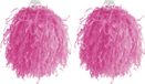 Merkloos Cheerballs/pompons - 4x - rose - avec franges et anneau de préhension - 33 cm