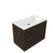 Saniclass Holz Frame Badkamermeubelset - 80x45x77.5cm - Torino solid surface wastafel wit - zonder kraangat - 2 lades - mat eiken charcoal (hout) SW1578589/SW1471856