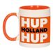 Bellatio Decorations Hup Holland hup koffie beker / mok - oranje en wit - 300 ml - oranje supporters - cadeau