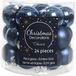 Mini-kerstballen House of Seasons Mini-kerstballen van glas 24-delig set 25mm (marineblauw/nachtblauw/navy)