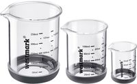 Westmark Maatbekerset – Vaatwasserbestendige set maatbekers van borosilicaatglas, hittebestendig, schaalverdeling: ml, el, tl & fl oz – 50 ml, 100 ml, 250 ml