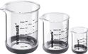 Westmark Maatbekerset – Vaatwasserbestendige set maatbekers van borosilicaatglas, hittebestendig, schaalverdeling: ml, el, tl & fl oz – 50 ml, 100 ml, 250 ml