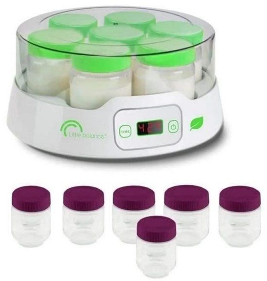 Little balance 8487 yoghurtmaker 7 digitaal, wit en groen