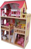 Bandits & Angels Houten Poppenhuis Roze House of Angels - 90 cm - Inclusief 11 Meubeltjes