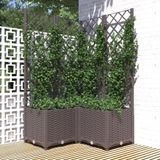 Maison Exclusive Jardinière avec treillis, marron, 80 x 80 x 136 cm, PP