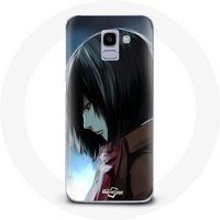 Maniacase Hoesje voor Samsung Galaxy J6 2018 Mikasa Ackerman Aanval van de Titanen Manga Anime