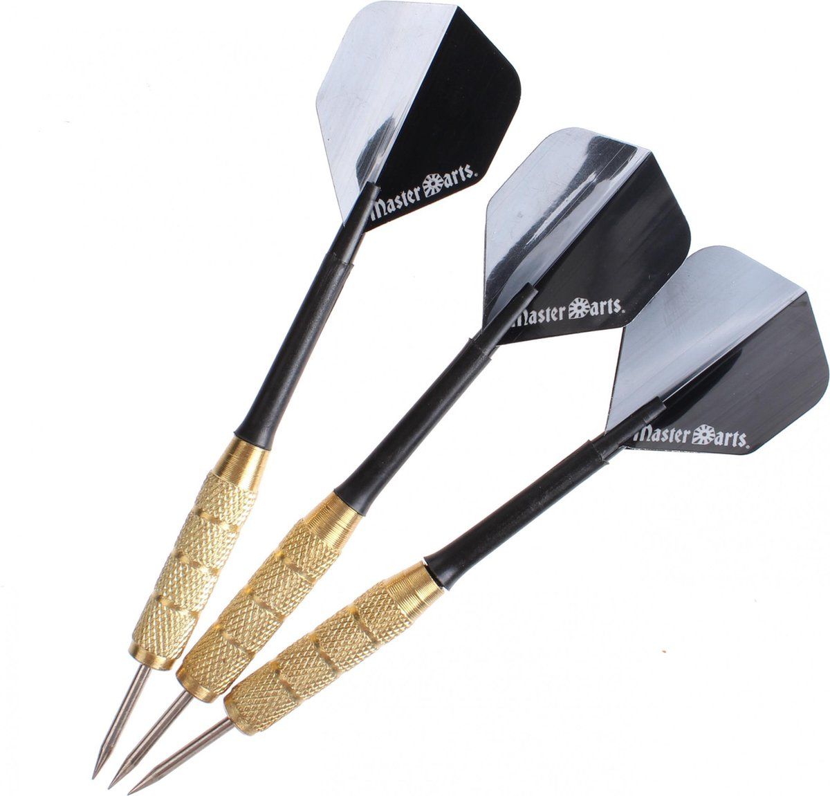 Masterdarts 3 dartpijlen 20gr zwart - Messing - Zwart