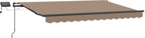 vidaXL Zonnetent met LED-verlichting Taupe 400 x 350 cm