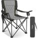 Join Nature Chaise de camping pliable - Noire - 56 x 94 x 97 cm - Capacité de charge maximale : 227 kg