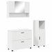 vidaXL Meuble de salle de bain avec tiroir, 3 pièces, blanc