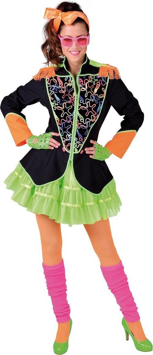 Magic by freddy Circus Kostuum | Popartiest Jaren 80 Neon Jas Vrouw | Small | Carnaval kostuum