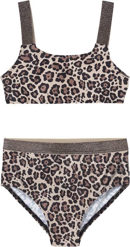 NAME IT NKFZERIA Bikini Meisjes - Brown Lentil - Maat 134/140 - Glitter