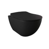 Boss & Wessing Wandcloset BWS Freedom Randloos Met Bidet Mat Zwart (Exclusief zitting)