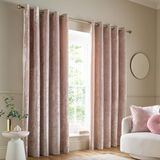 Catherine Lansfield Plet fluweel 228 x 229 cm gevoerde gordijnen met oogjes twee panelen blush roze