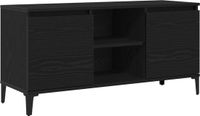 vidaXL TV-kast 102 x 35 x 50 cm Zwart Eiken Bewerkt hout