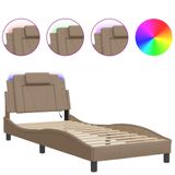 VidaXL Bedframe "Viana" met LED zonder matras Cappuccino 80x200 cm