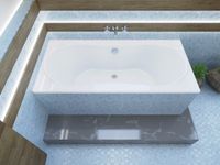 Badland LONG ligbad 180 x 80 cm wit met baddrager