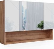 Vicco Irma Badkamerspiegelkast – 80.1 x 55 cm Wit hoogglans/goud power eiken