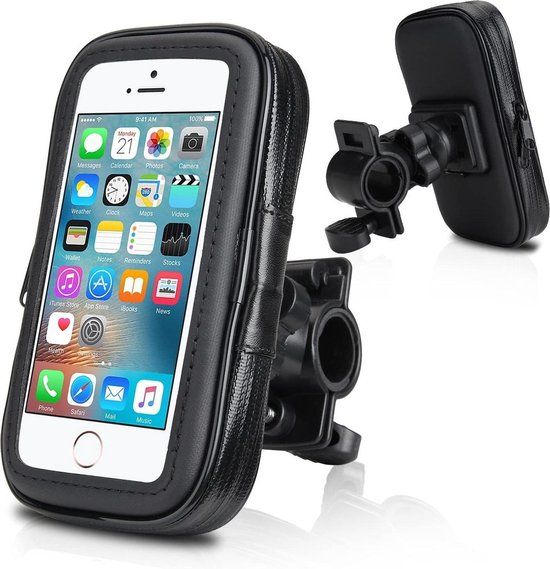 Telefoonhouder Fiets Universeel Waterdicht 360 Draaibaar - XL - Zwart