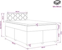 vidaXL Boxspringbed met matras, zwart, 120 x 190 cm, stof