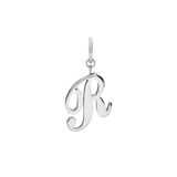 Lucardi Dames Stainless steel bedel letter - Hanger - Staal - Zilverkleurig