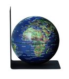 Troika Boekensteun met magnetische globe 13cm blauw-groen