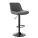 Ensemble de 2 tabourets, réglables en hauteur, pivotants, revêtus en similicuir, couleur gris foncé