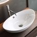 Mai&mai - Lave-mains vasque à poser 59x38x19cm en céramique blanc ovale lavabo avec trop-plein BR818