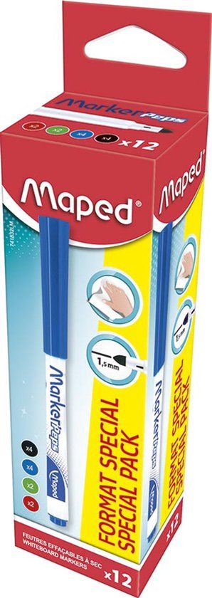 Maped whiteboard markers Peps, 12 stuks promo-pack
