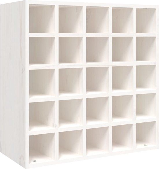 vidaXL Wijnkast Wit 56x25x56 cm Massief Grenenhout
