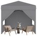 YRHome pop-up tuinpaviljoen, 2,5x2,5 meter, snelle opbouw met één druk op de knop, waterdicht en met UV-bescherming, inclusief 4 zijwanden, met draagtas – zilver