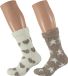 Apollo bedsokken / huissokken - dames - 2-pack - beige/wit - one size