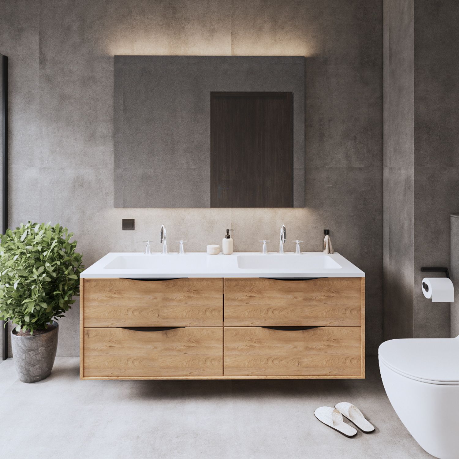 Gliss Design Onderkast Eleganz Hera Zwart 120 cm 2 Lades Oak Classic - 8720701004832