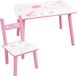 Unicorn Tafel met stoeltje - Wit/Roze - MDF
