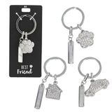 Depesche 0013720.19 Glamour sleutelhanger van metaal, geluksbrenger met smiley, sleutelring en liefdevolle boodschap, om cadeau te geven
