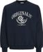 JACK&JONES JORFREDERIKSBERG FRONT SWEAT CREW NECK Heren Sweater L Katoen/Polyester Sky Captain