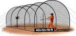 Baseball-/Softbal-slaatkooi net - Halfcirkelvormig trainingsnet - 1220 x 370 x 305 cm - Draagbaar - 4-laags, naadloos polyester - Opening voor werpmachine