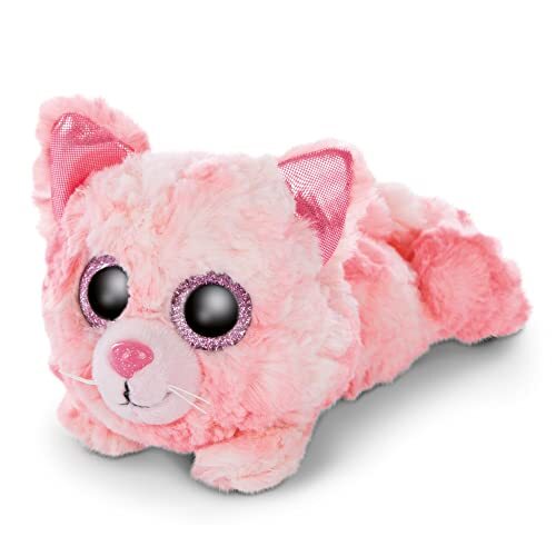 NICI Glubschis: Het Origineel – Glubschis Kat Dreamie 15 cm – Liggend katje met grote, glinsterende ogen – Pluizige knuffels voor knuffelliefhebbers