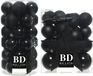 Bellatio Decorations Shoppartners Bv 70x Kunststof Kerstballen met Ster Piek Zwart Mix 6 cm