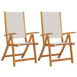 VidaXL Tuinstoel Gecapitonneerde zitting Acaciahout Stof/Weefsel Grijs (2 stuks)