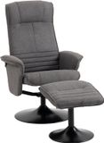 HOMCOM Relaxfauteuil met hocker, Polyester, Staal, 69L x 71B x 104H cm, Donkergrijs