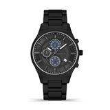 Police Vault Zwarte wijzerplaat Zwart roestvrijstalen armband Chronograaf horloge voor heren, 44mm