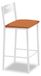 Orange tabouret de cuisine avec dossier, similicuir, 90 cm de hauteur