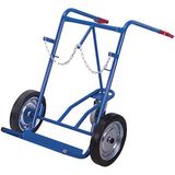 Variofit Gasflessenwagen voor 2x 40-50 liter flessen, met steunwiel