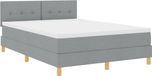 vidaXL Boxspringbed met kussen Lichtgrijs 140 x 200 cm Stof