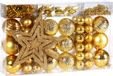 Casaria Christbaumkugeln 66er Set - Matt Glänzend Ø 3/6 cm Gold